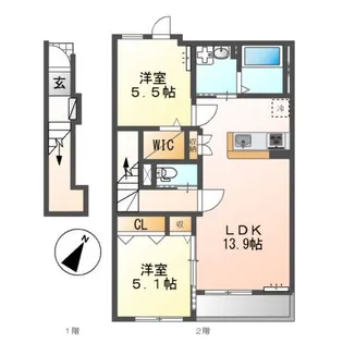 CHARME (シャルム)【2階】の間取り