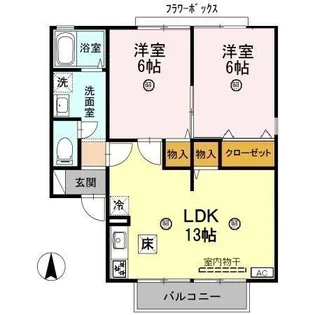 サニーハウス【1階】の間取り