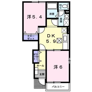 モン ポローニヤ【1階】の間取り