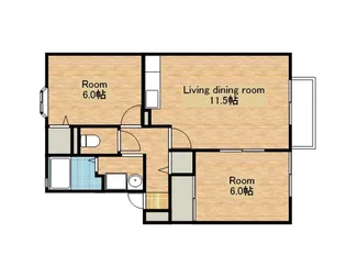 滋賀県米原市宇賀野【アパート】の間取り