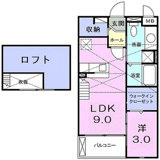 サンルーラルA【2階】の間取り