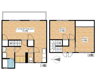 滋賀県長浜市南田附町【テラスハウス】の間取り