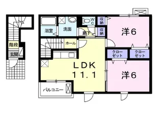 2LDKの間取り画像