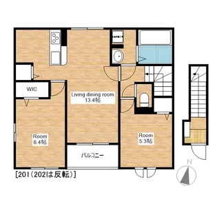 滋賀県長浜市三ツ矢町【アパート】の間取り