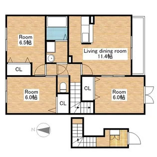 滋賀県長浜市高月町柏原【アパート】の間取り