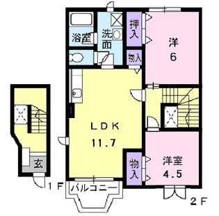 ノーブルノーヴァ【2階】の間取り