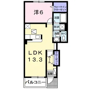 ワイ・シャネル【1階】の間取り