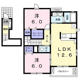 ディアコートⅡ【2階】の間取り