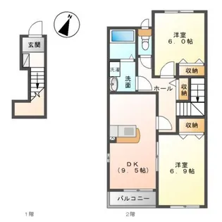 グリーン・ヒルズ【2階】の間取り