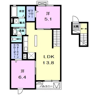 グランド ヒル弐番館【4階】の間取り