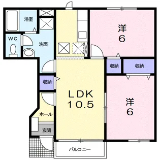 サニーヴィラ弐番館A【1階】の間取り