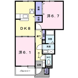 ソレアード カーサC【1階】の間取り
