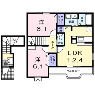 ソラティーオ北野Ⅰ【2階】の間取り