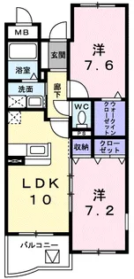 サニーヒル【1階】の間取り