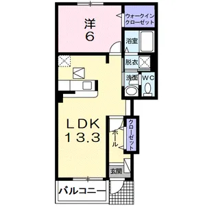 ワイ・シャネル【1階】の間取り