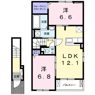 ヴィラ湧水Ⅱ【2階】の間取り