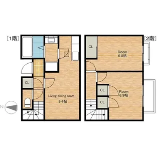 滋賀県長浜市小堀町【テラスハウス】の間取り