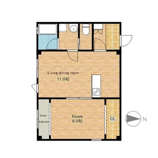 滋賀県長浜市平方町【アパート】の間取り