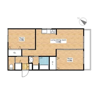 滋賀県近江八幡市鷹飼町【アパート】の間取り