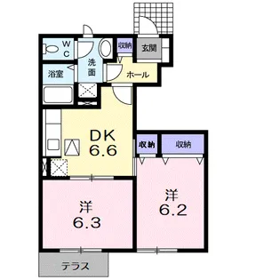 メリーディエース【1階】の間取り