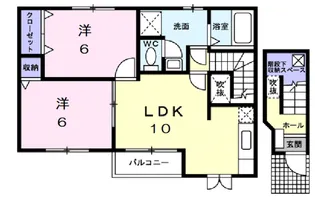 ラ・ミティエ【2階】の間取り
