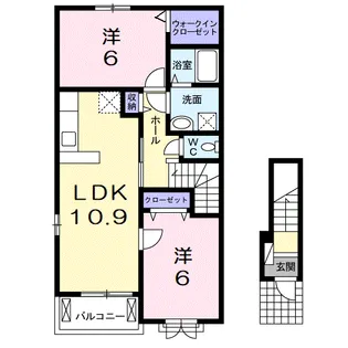 Riria Ⅶ Ⅴ【2階】の間取り