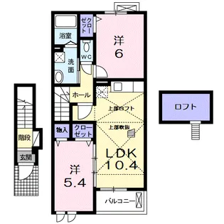 2LDKの間取り画像
