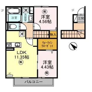 メゾンコンフォール【2階】の間取り