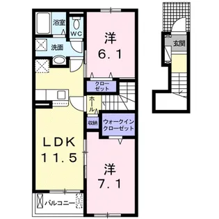 リアン レーヴⅠ【2階】の間取り