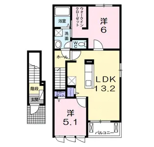 パインビレッジ ビオーラ【2階】の間取り