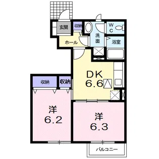 ラフィネシャトレーⅡ番館A【1階】の間取り