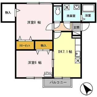 ダイワ・ヴィラノルテ B【1階】の間取り