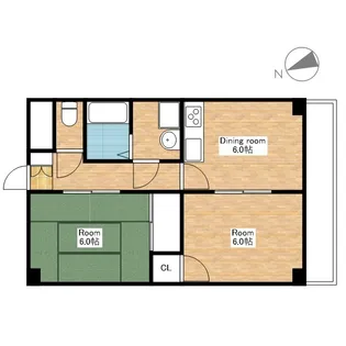 滋賀県近江八幡市鷹飼町【アパート】の間取り
