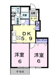ラフィネシャトレーⅢ番館【1階】の間取り