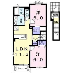 @八日市【2階】の間取り