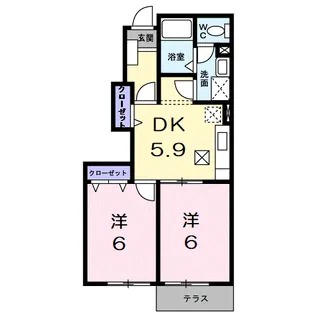 ラフィネシャトレーⅢ番館【1階】の間取り