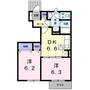 ラフィネ・パレ【1階】の間取り