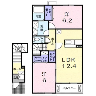 トゥー・ル・モンド【2階】の間取り