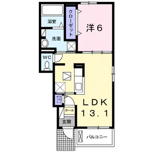 シャン・ノール ⅩⅩ【1階】の間取り