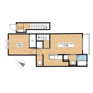 滋賀県近江八幡市安土町小中【アパート】の間取り