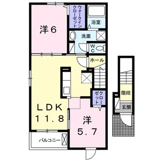 パラディヴェール【2階】の間取り