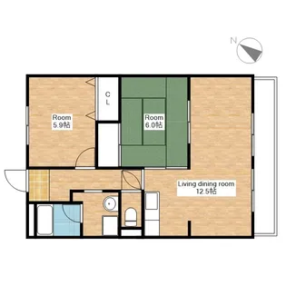 滋賀県近江八幡市西本郷町東【マンション】の間取り