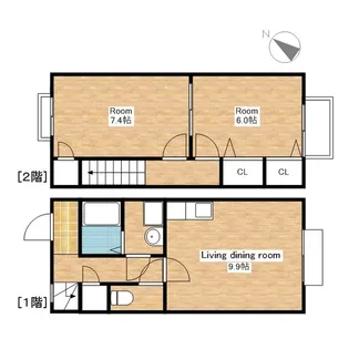 滋賀県近江八幡市北之庄町【マンション】の間取り