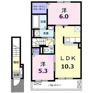 カルム・メゾン【2階】の間取り