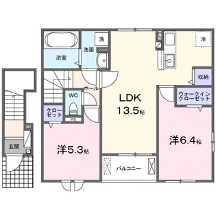 クレール聖和C【2階】の間取り