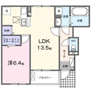 クレール聖和C【1階】の間取り