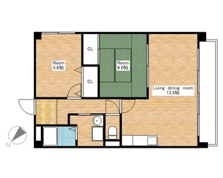メゾンクレーネ弐番館【1階】の間取り