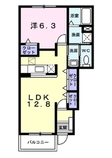 レインボー宝積【1階】の間取り