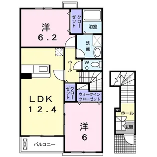 トゥー・ル・モンド【2階】の間取り