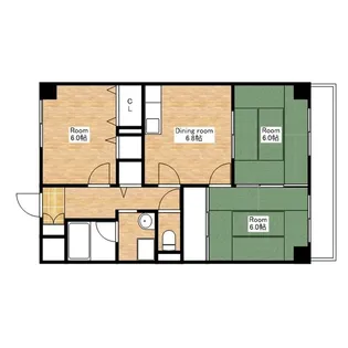 滋賀県近江八幡市鷹飼町北1丁目【マンション】の間取り